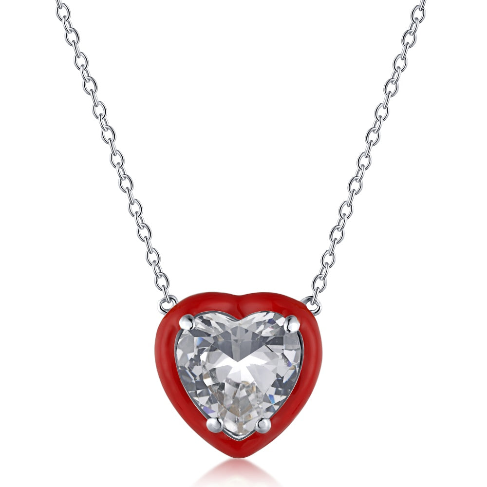 Delicate Colorful Heart Shape Necklace