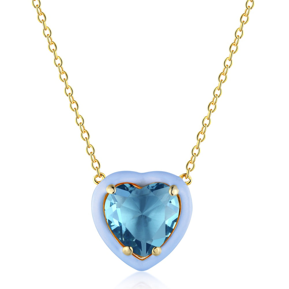 Delicate Colorful Heart Shape Necklace