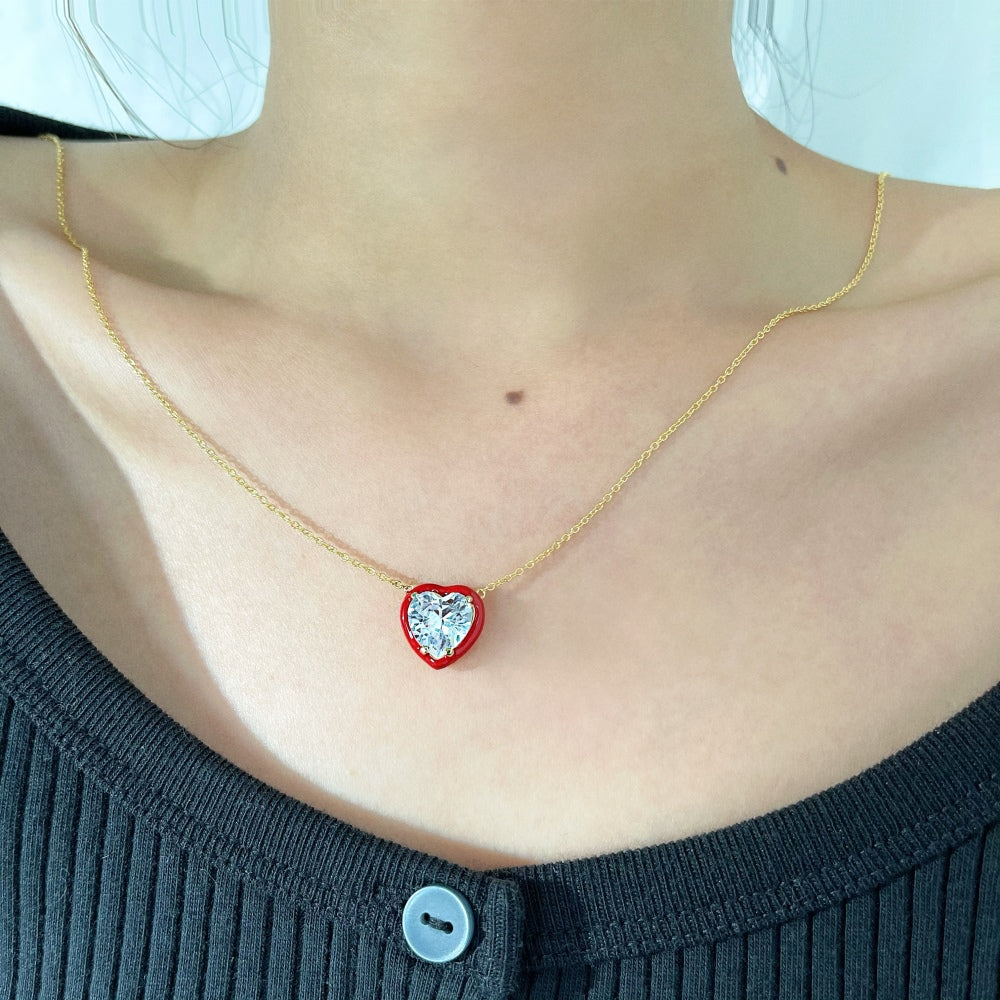 Delicate Colorful Heart Shape Necklace