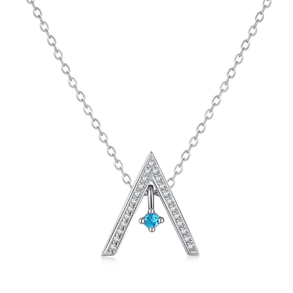 Sparkling "A" Shape Necklace