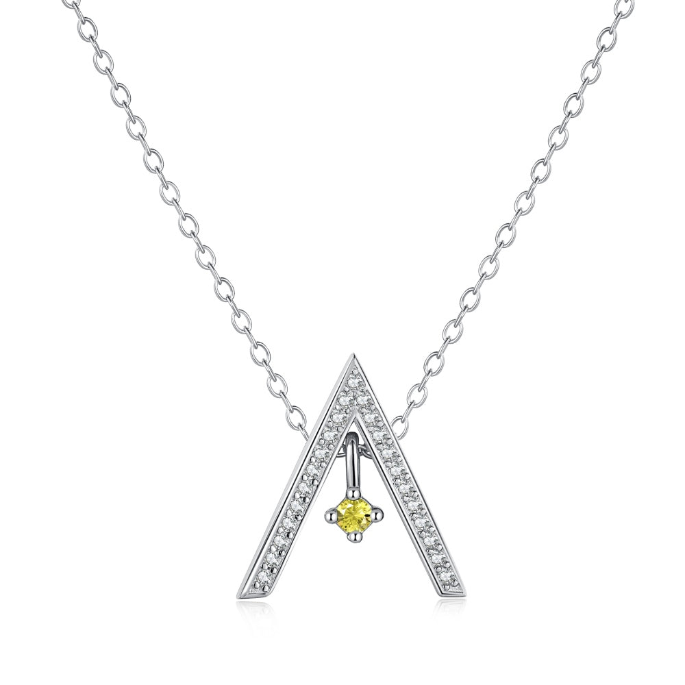 Sparkling "A" Shape Necklace