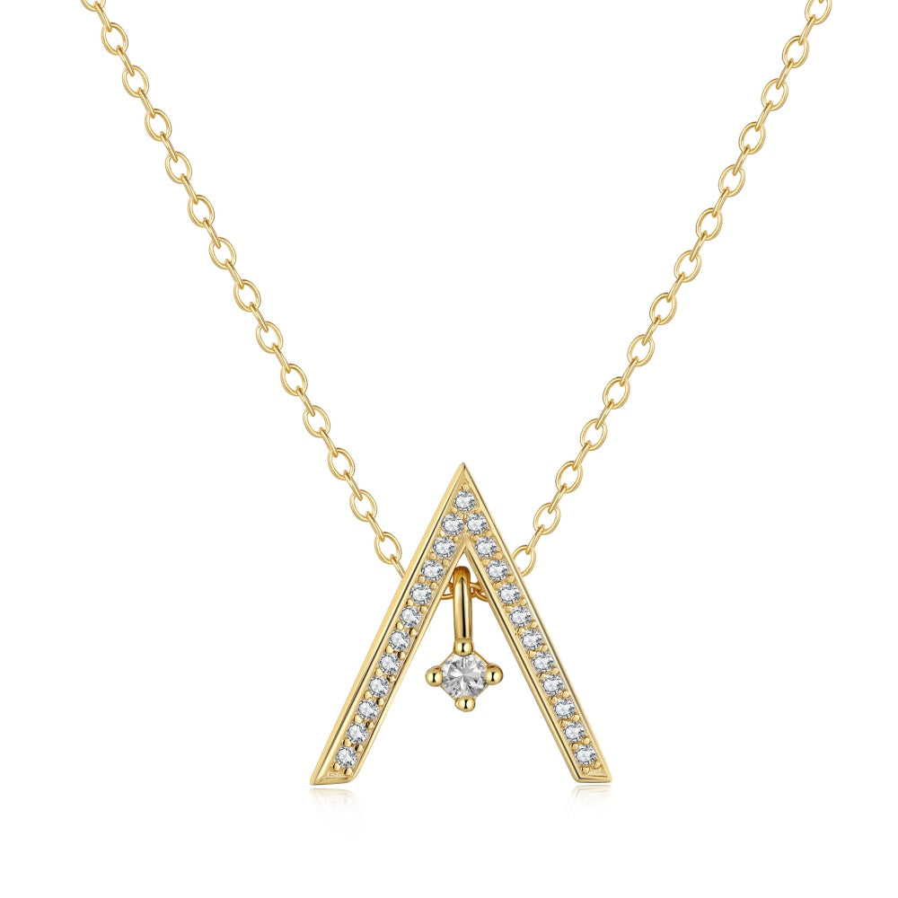 Sparkling "A" Shape Necklace