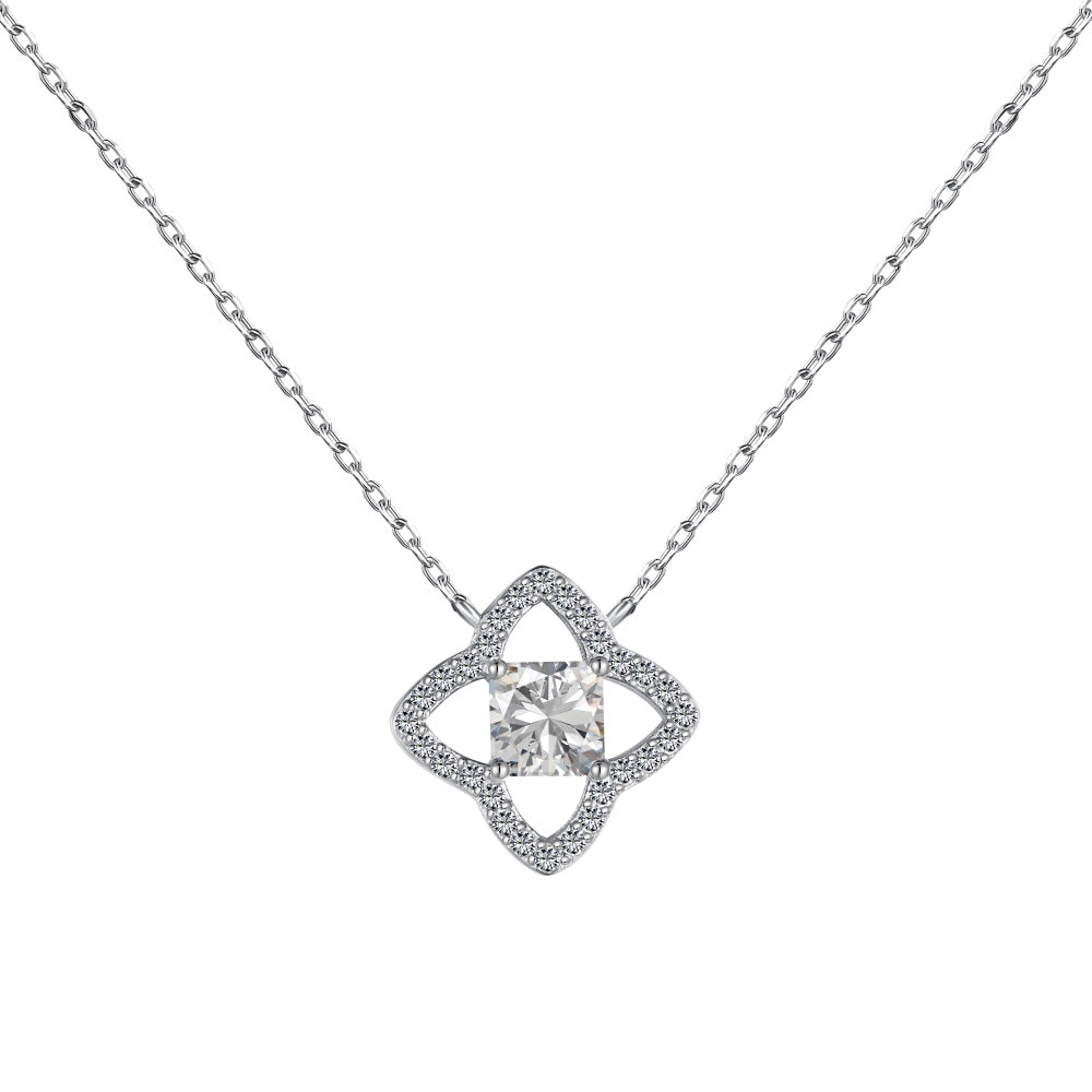 Exquisite Flower Shape Princess Cut Necklace