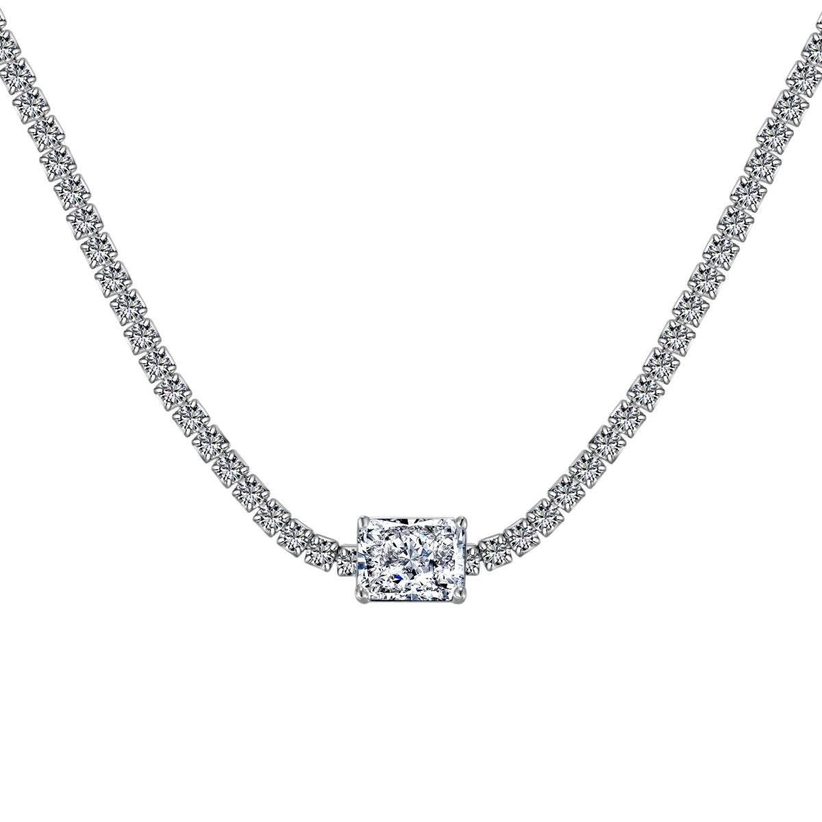 2.0 carat Ornate Emerald Cut Necklace