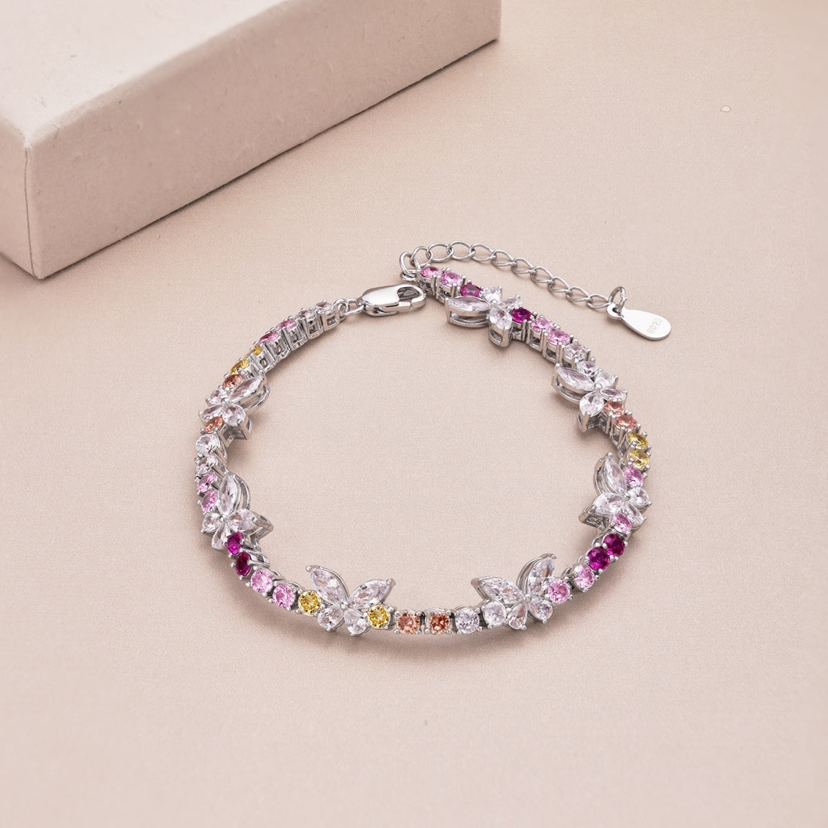 Ornate Colorful Butterfly Shape Round Cut Daily Bracelet