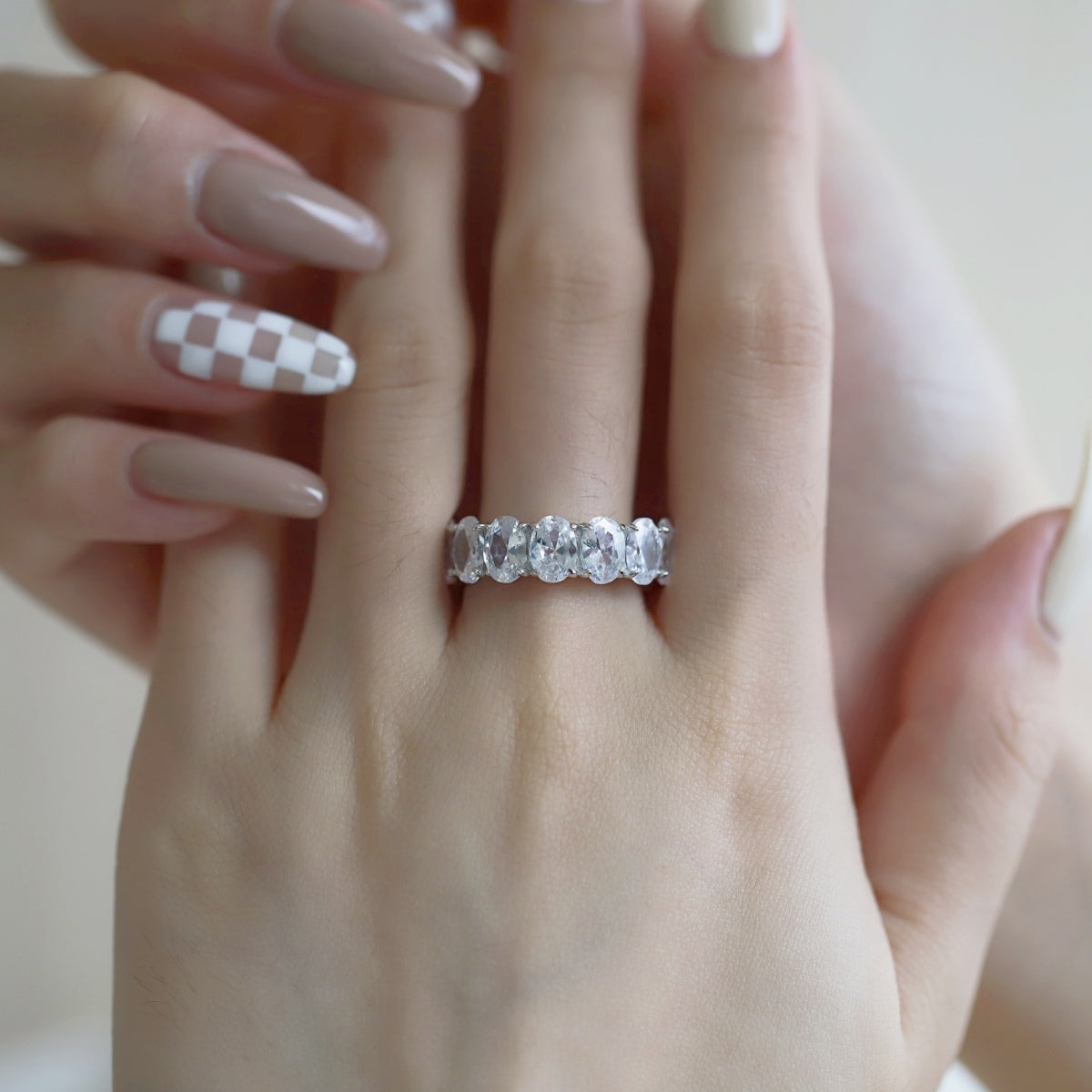 Dainty Elongated Cushion Cut Tennis Ring