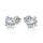 Stylish Shiny Square Center Stone Stud Earrings