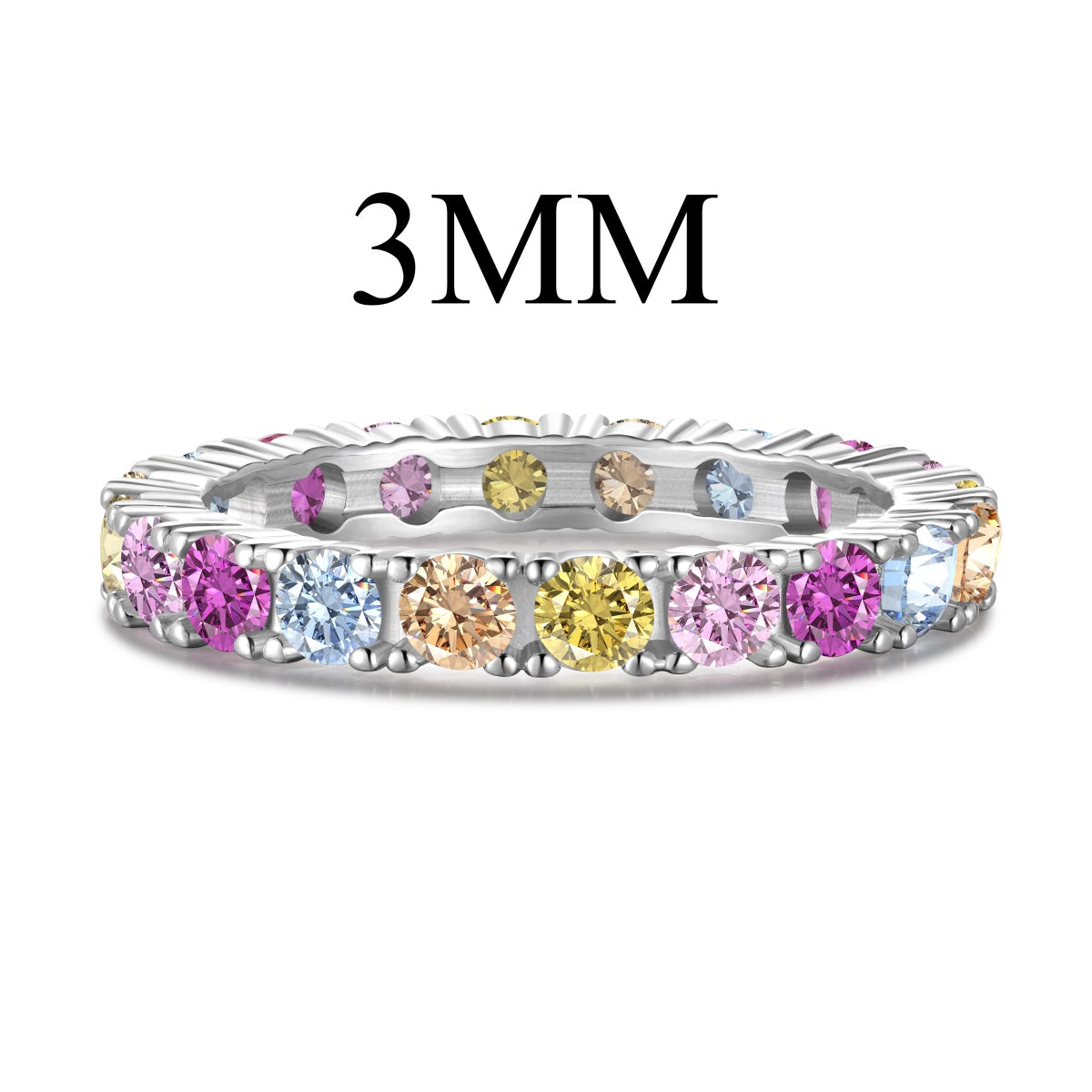 Dazzling Lustrous Round Cut Tennis Ring