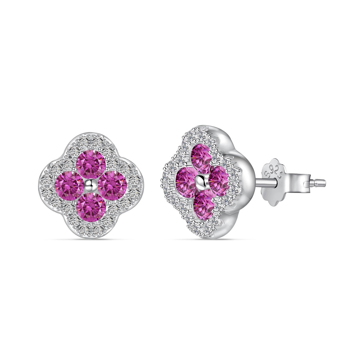 Four-Leaf Clover Flower Shaped Earrings