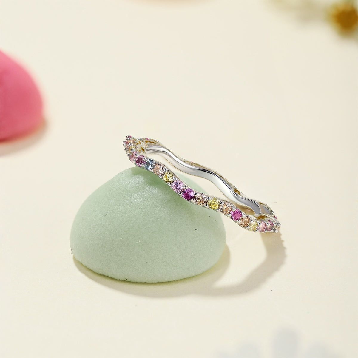 Dainty Colorful Round Cut Party Ring