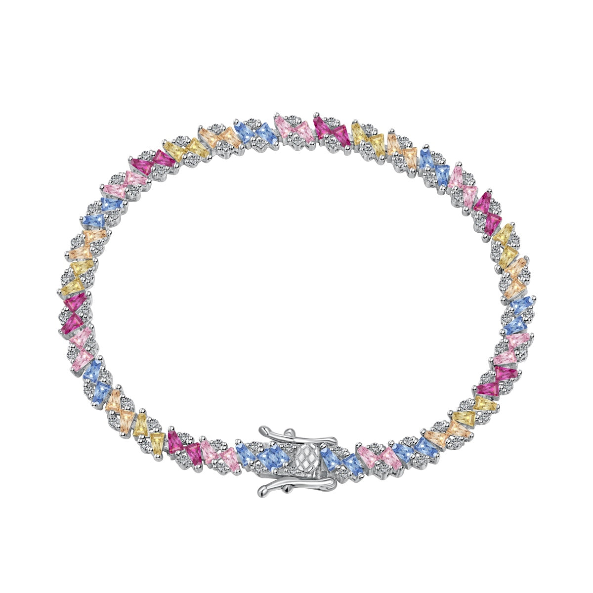 Ornate Sparkling Multi Cut Party Bracelet