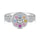 Delicate Colorful Round Cut Flower Shape Wedding Ring