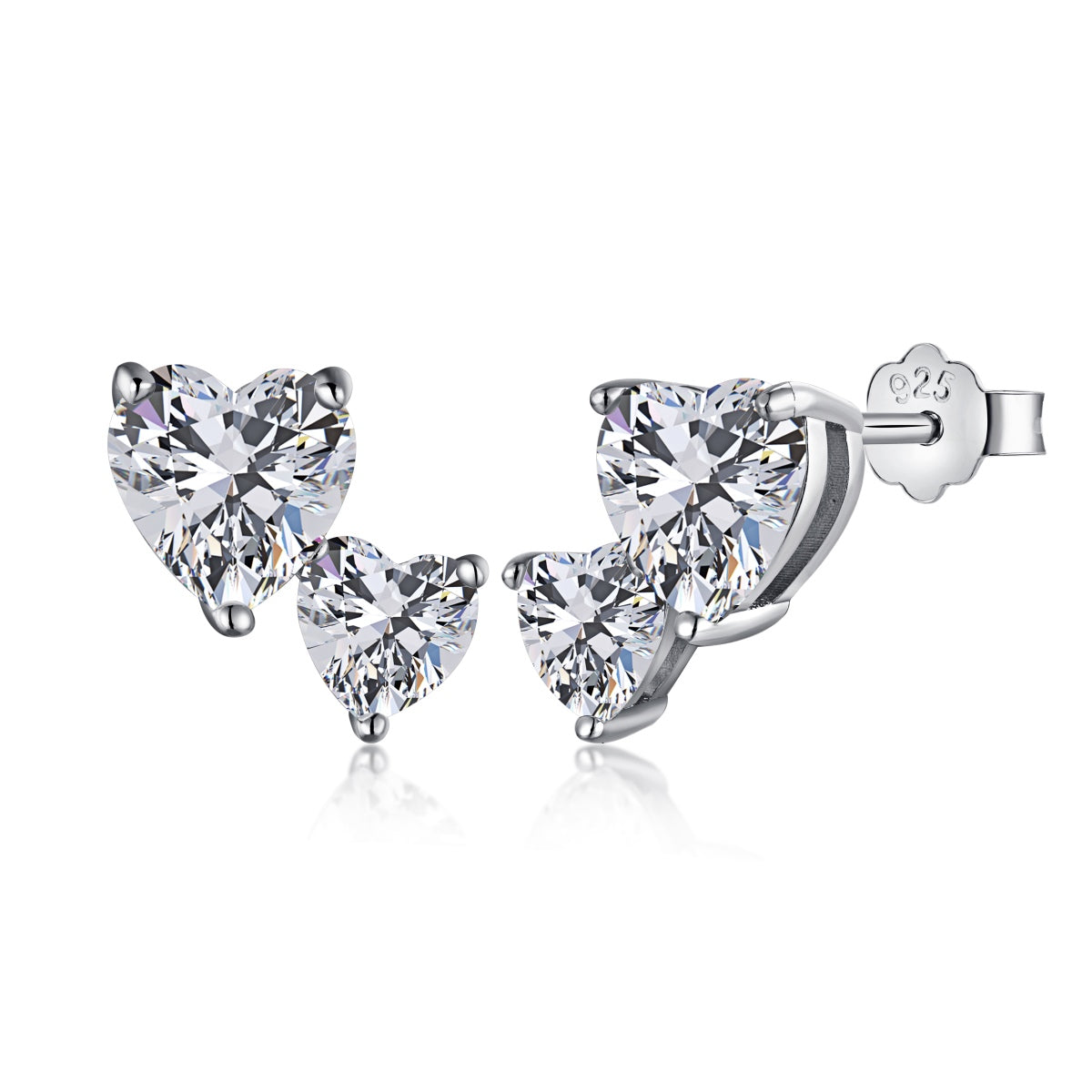 Double Heart-Shape Classic Princess Style Earrings