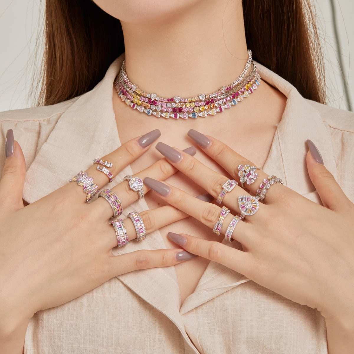 Dainty Colorful Radiant Cut Daily Ring