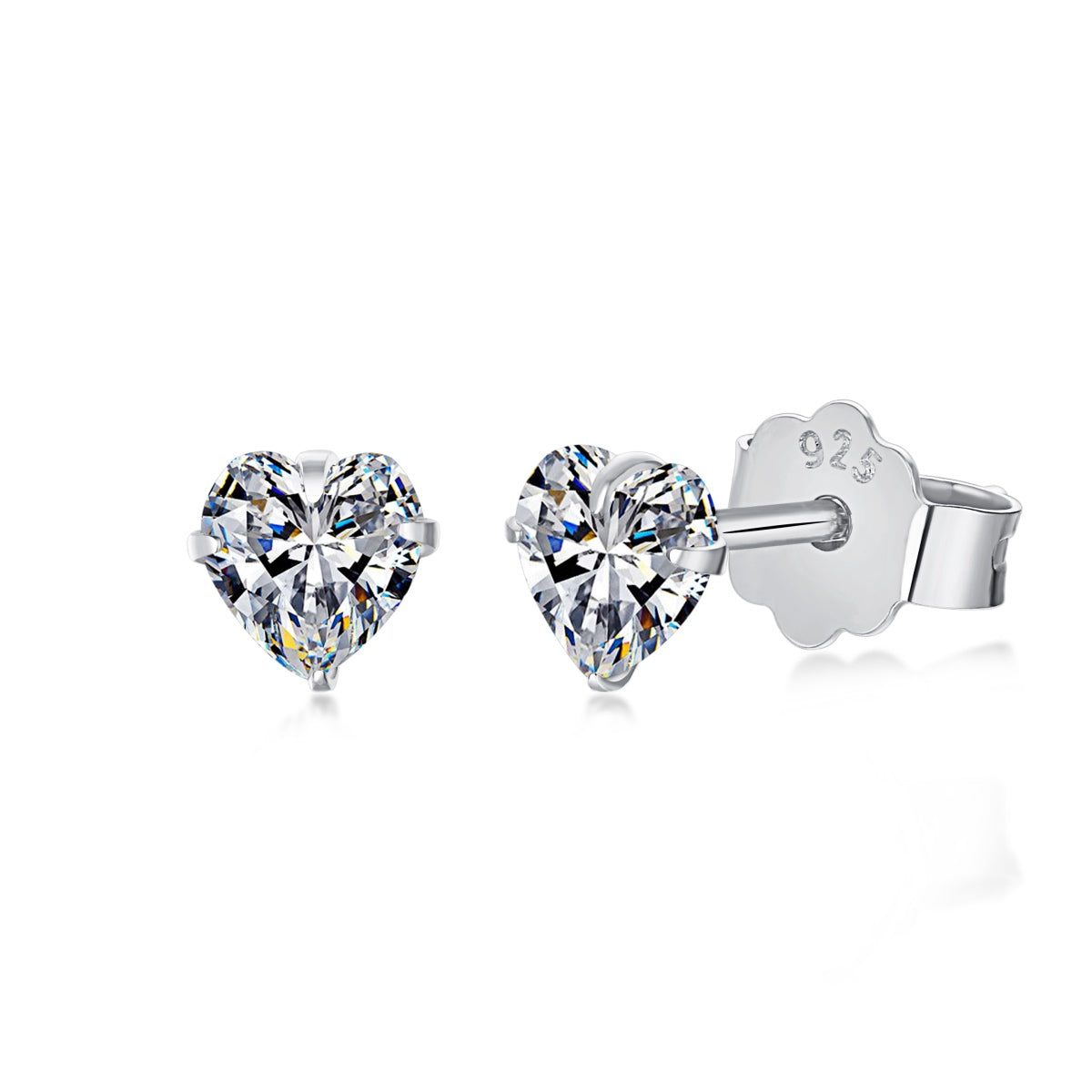 Sparkling Heart Shaped Simple Earrings