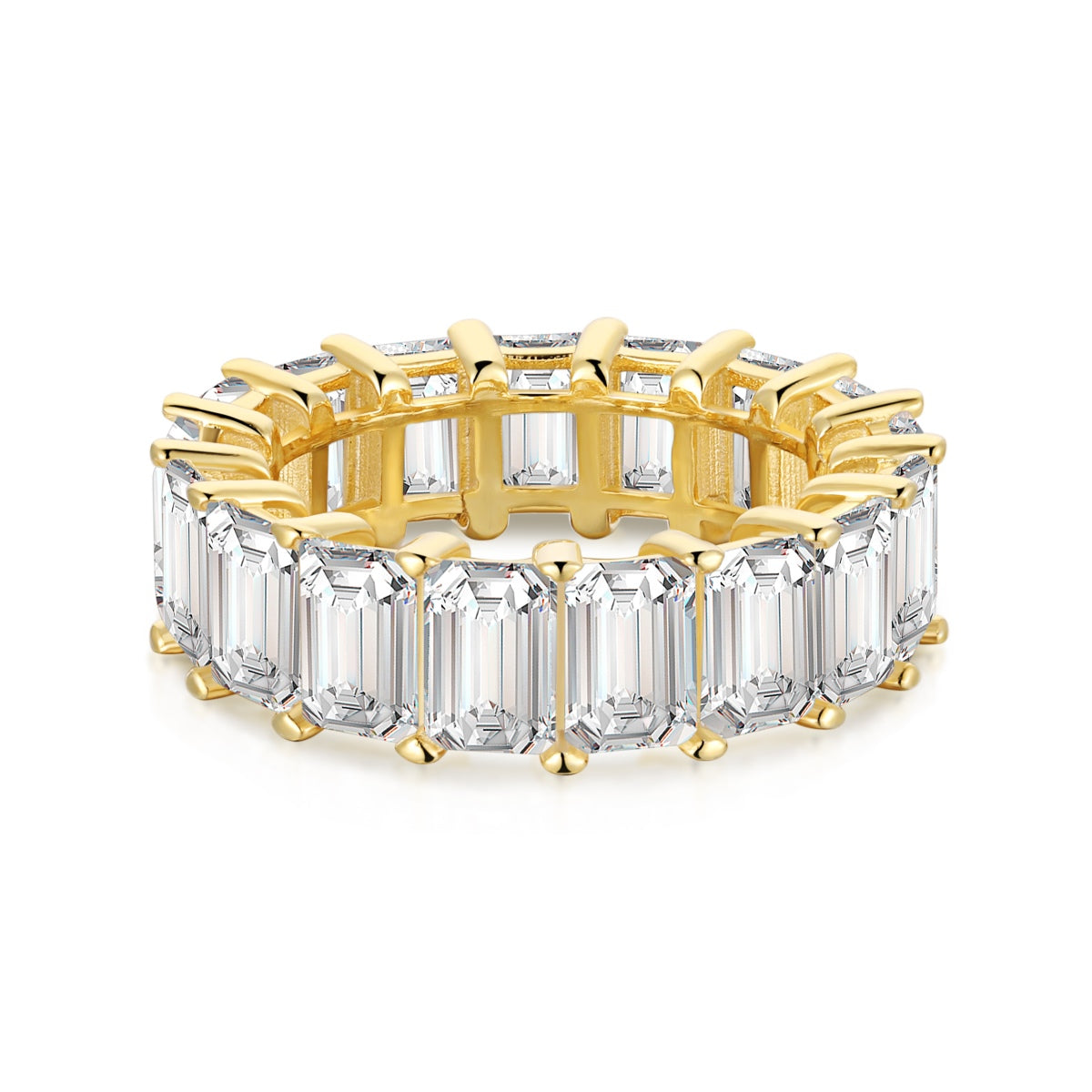 0.75 Carat Elegant Emerald Cut Tennis Ring