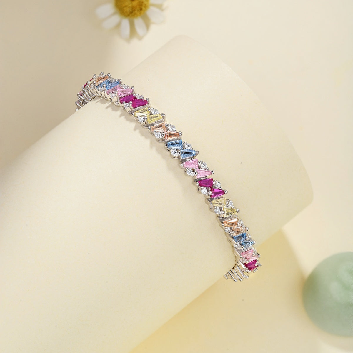 Ornate Sparkling Multi Cut Party Bracelet