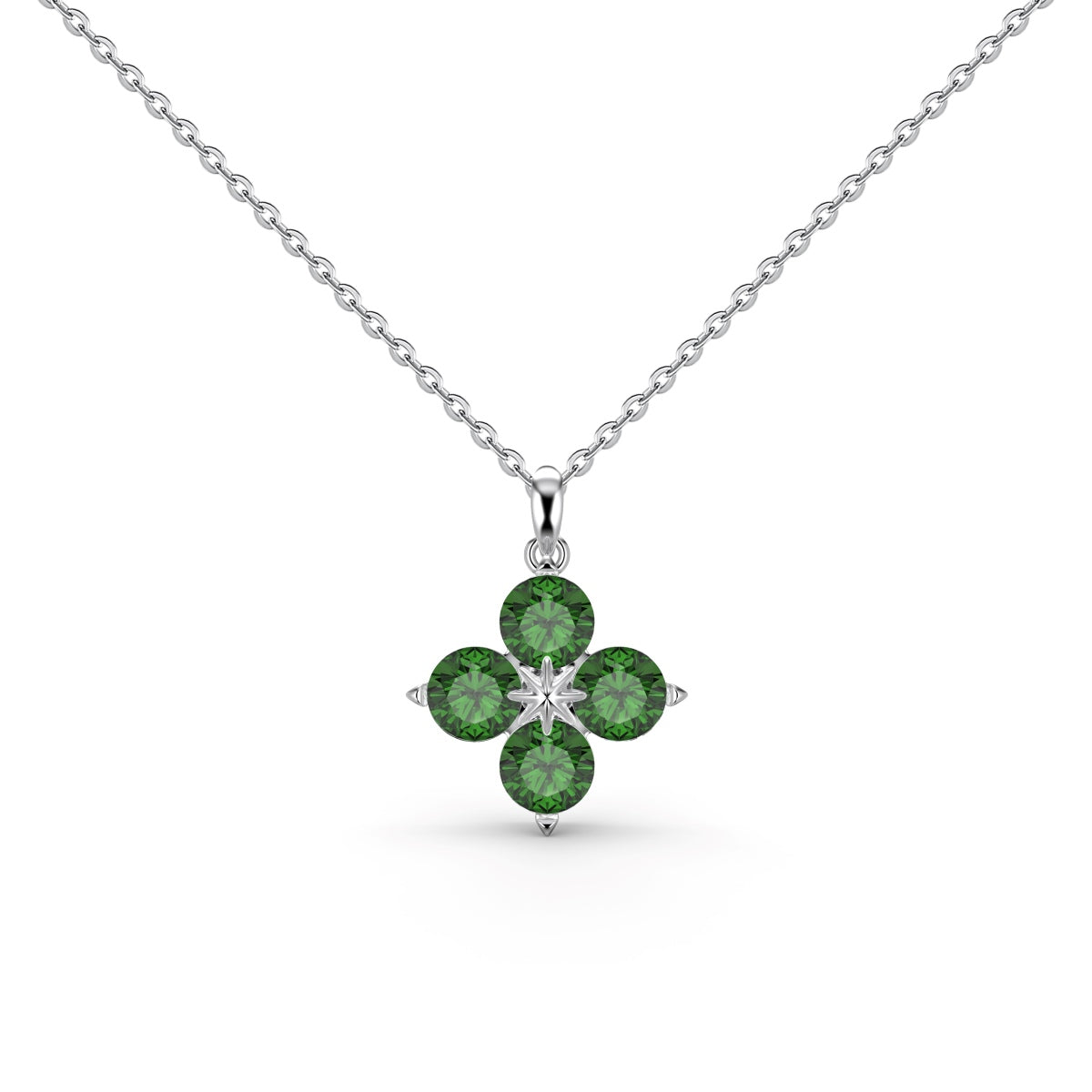 Four-Leaf Clover And Eight-Pointed Star Necklace