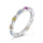 Sparkling Colorful Round Cut Tennis Ring