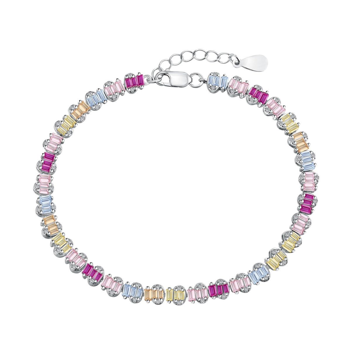 Delicate Colorful Emerald Cut Party Bracelet