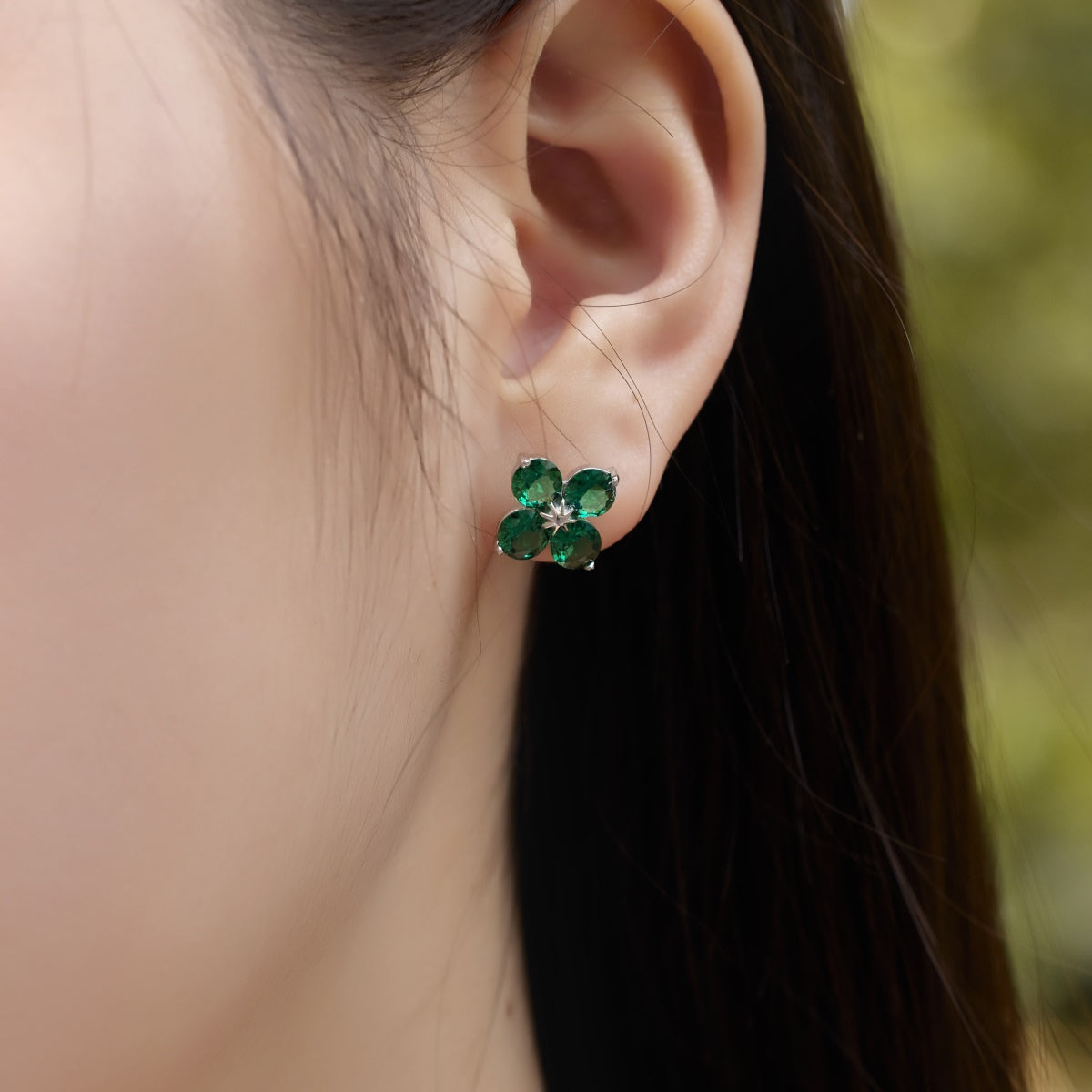 Four-Leaf Clover Eight-Pointed Star Earrings