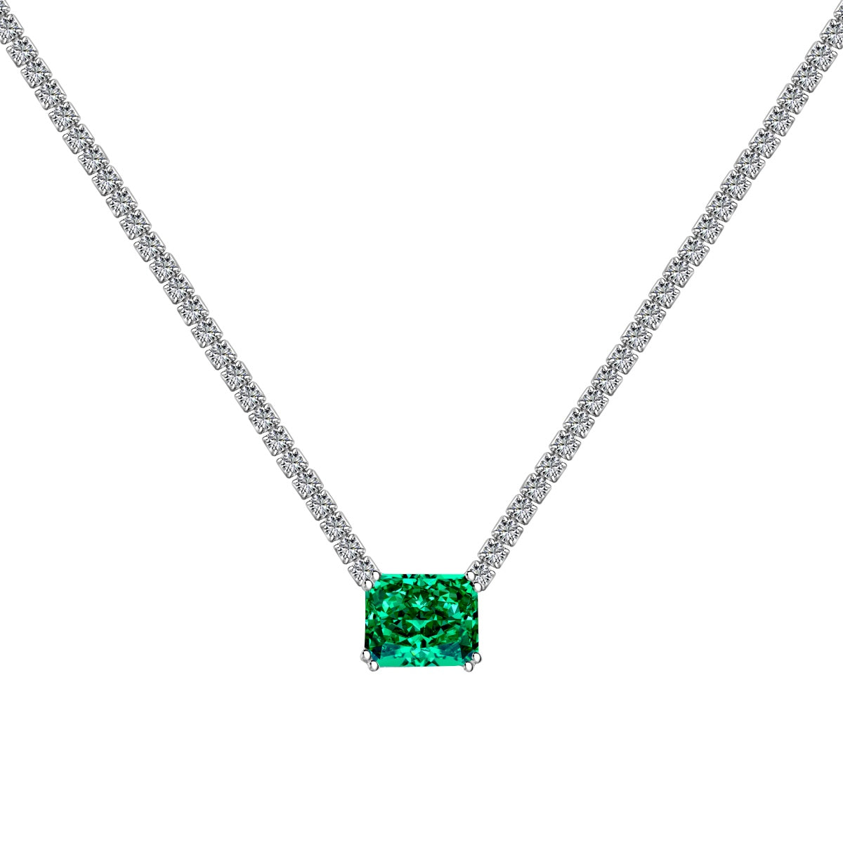 4.0 Carat Elegant Radiant Cut Necklace