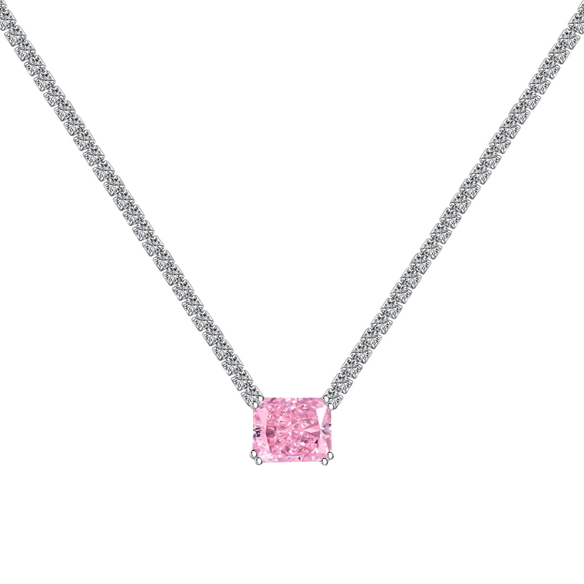 4.0 Carat Elegant Radiant Cut Necklace