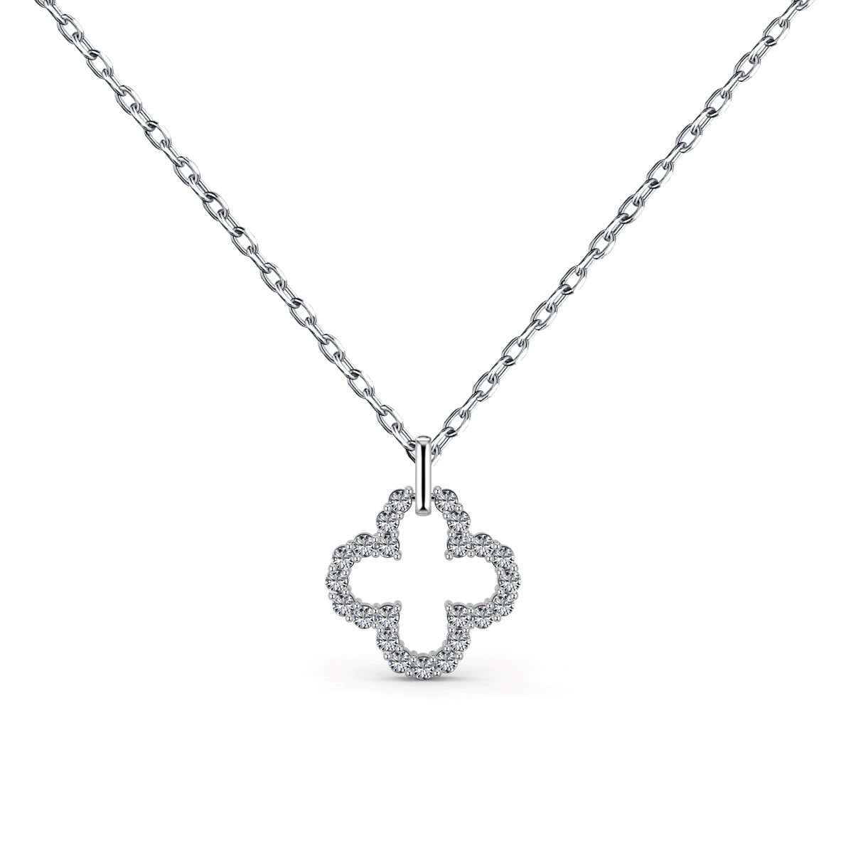 Four-Leaf Clover Hollow Design Exquisite Necklace