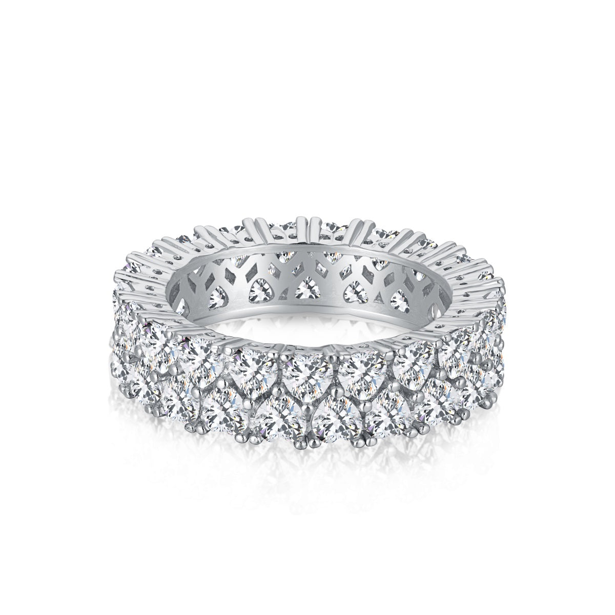 Sparkling Full Heart Ring